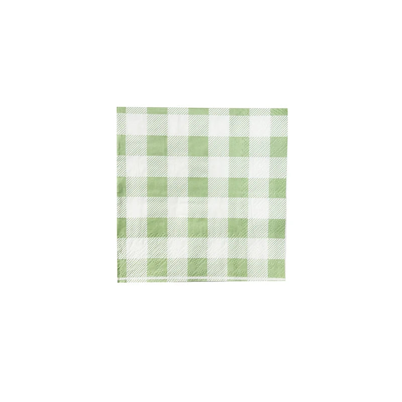 617146 Green Napkin 25pcs 25cm Gingham square Disposable Eco-friendly 2 Color Printed Festival Celebration Party Decoration