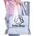 Custom Logo Print Clothing Package Transparent Single-layer Plastic Bags With Die Cut