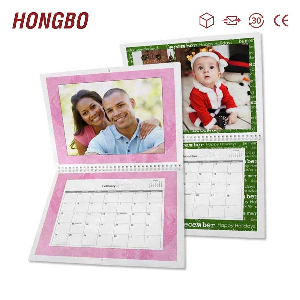 Custom Color Printed Chinese Desk Calendar Wire-o Binding Featuring Small Medium Large Sizes Table Clock Use Customized Logo
