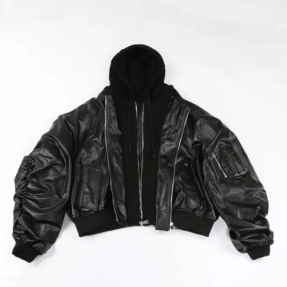 Bomber Jacket Custom Manufacturer High Quality Heavy Winter Coat Hood Windbreaker Jacket  Men's Bomber Jacket