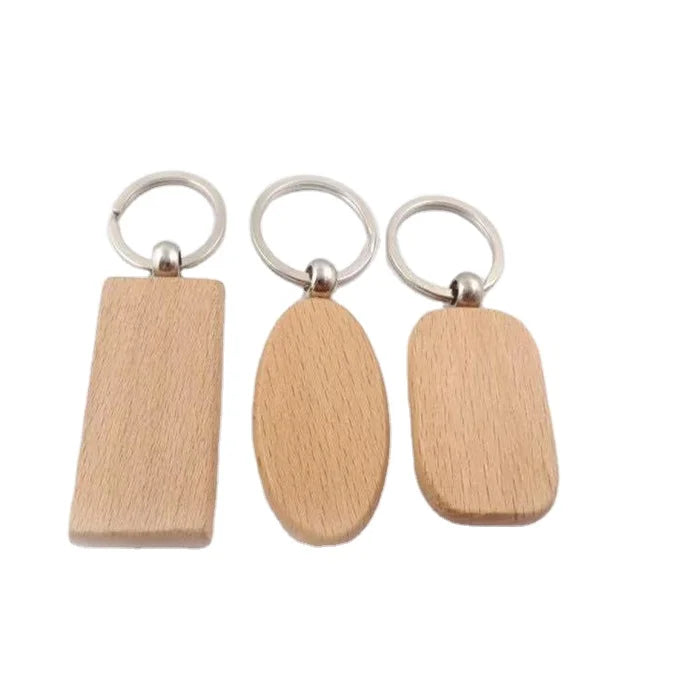 Custom Laser Engraved Small Wooden Pendant Round Wooden Keychain Blanks for Promotional Keychains & Carabiners Personalized Logo
