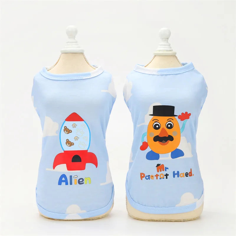 Wholesale Sky Blue 2022 Spring Clothes Vest for Pet
