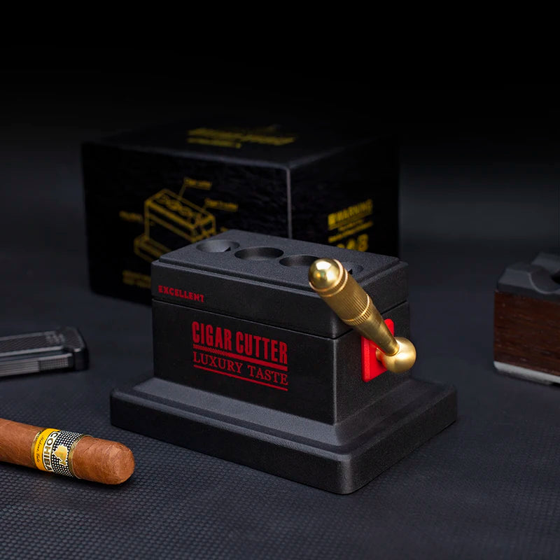 YIBAO YB-C006 Luxury Custom Metal Multi-functional 4 Size Blades Under 60 Ring Gauge Silver/Gold Table Top Cigar Cutter