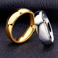 Trendy Stainless Steel Chunky Rings Dainty Finger Ring Simple Smooth 6mm Plain Silver Ring for Women Men Wholesale Cheap
