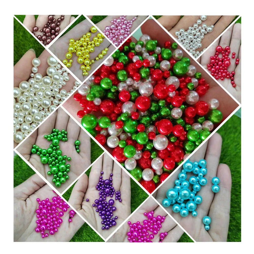 New Popular 500g/Lot 4/6/8MM Colorful Round Artificial Pearl No Holes Beads for DIY Handmade Jewelry Making Findings