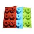 Reusable 6 Cavity Silicone Donut Baking Pan 3d Flower Shape Mini Baking Pan Tray Silicone Cake Mold
