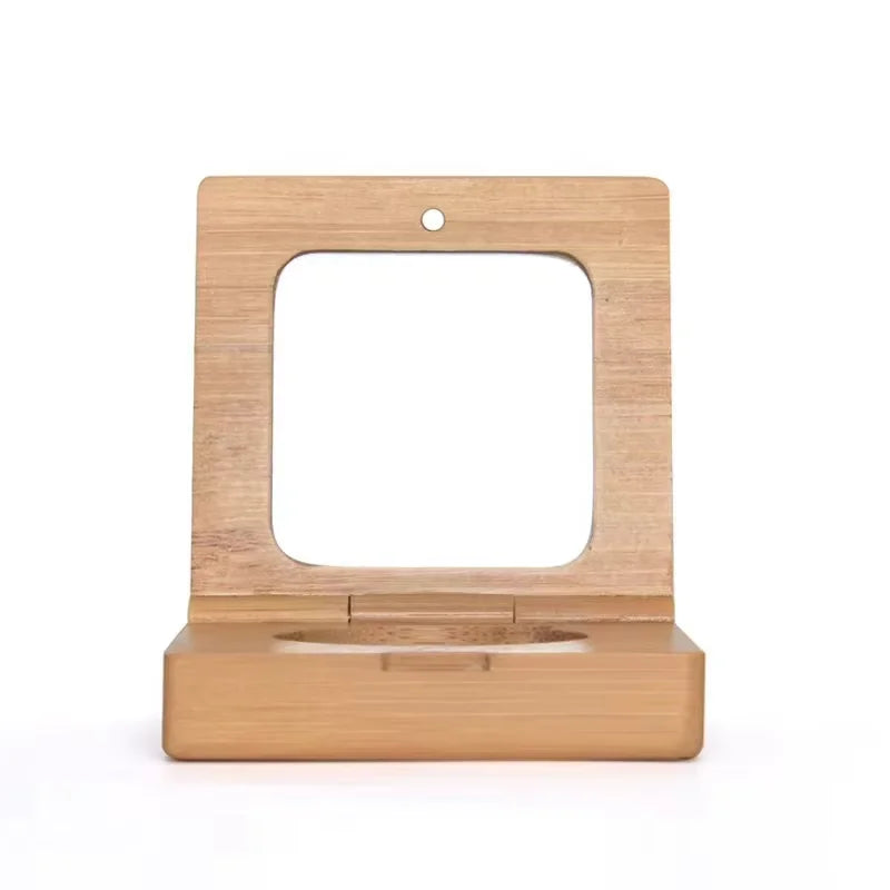 Tailai Solutions Bamboo Organizer with Mirror Cosmetic Organizer Small Wooden Jewelry Box for DIY and Home Decorations
