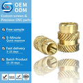 High Precision M2 M3 M4 M5 Brass Threaded Heat Set Inserts Knurled Nut for 3D Printing and Plastic Injection Molding