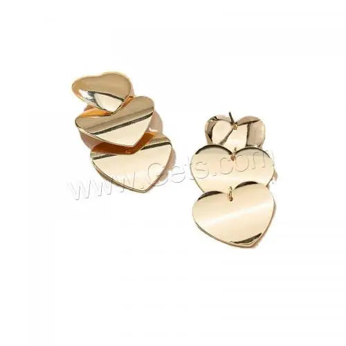 Fashion Heart Iron Drop Jewelry Earring for Woman Golden 50x28mm 1564233