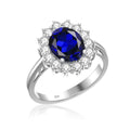 Princess Diana Rhodium Sapphire Plated 925 Silver CZ Stone Zircon Promist Eternity Band Rings Engagement Women Jewelry