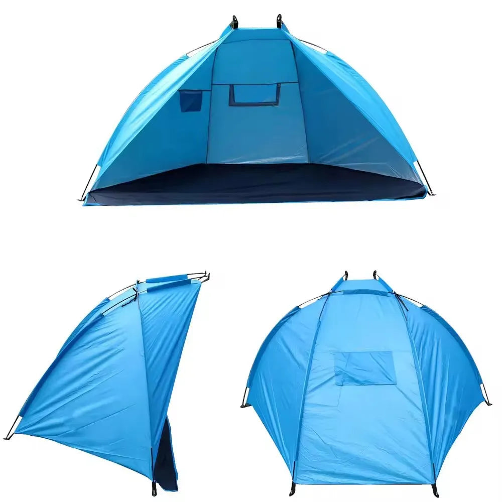 1-2 People Easy Awning Waterproof Family Tent 1-2 Person Camp Folding Beach Gazebo Fishing Awning Outdoor Open Awning Tent