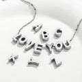 Custom Stainless Steel Letter Diy Pendant Silver Gold Plated 26 English Alphabet Charm Pendant with Hole Jewelry Sets