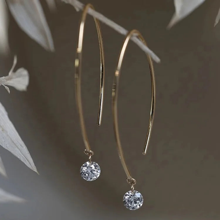 Drip Drill Ear Hook 18K Lab Diamond Drop Earring