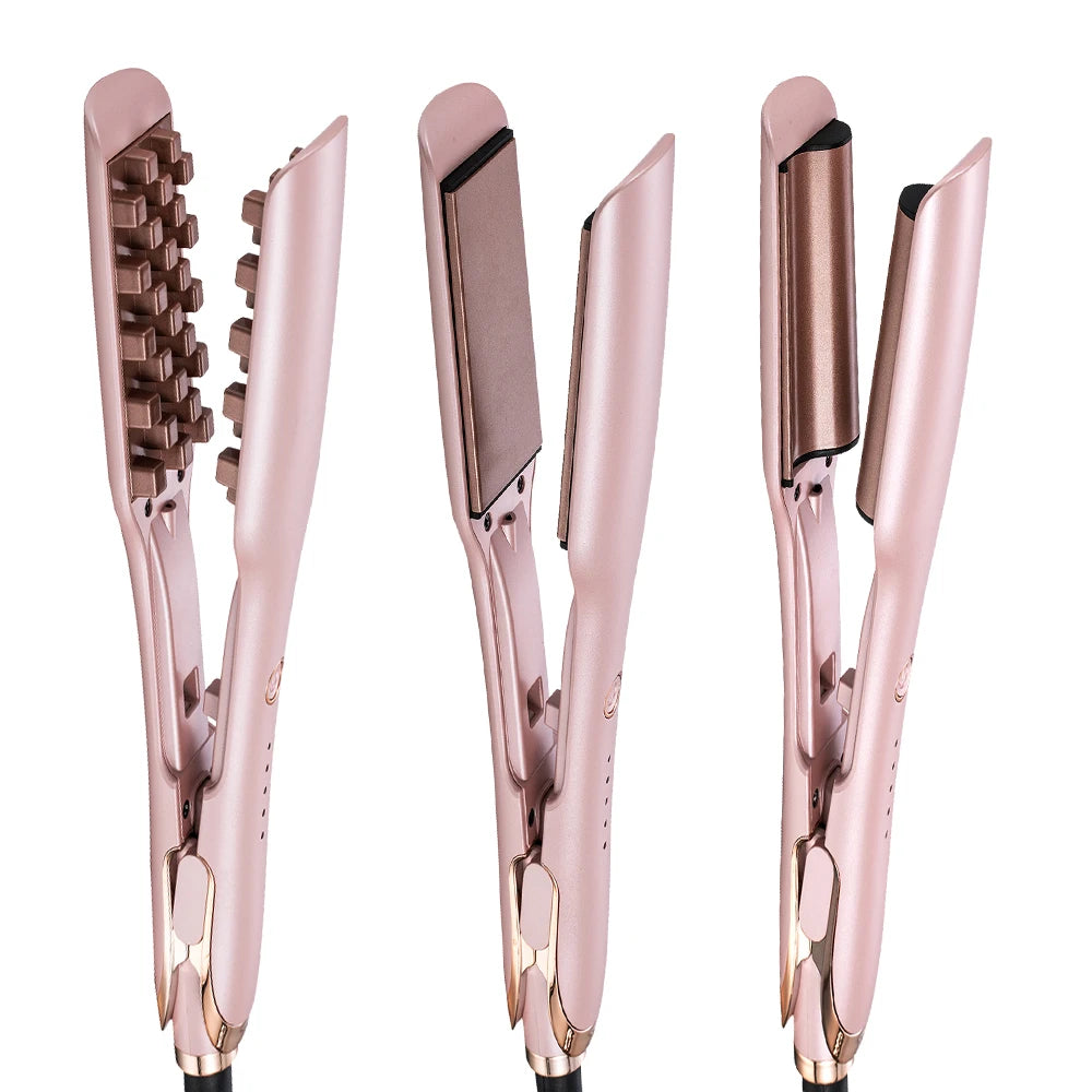 3 in 1 Curler and Crimper Iron Beauty and Curling Iron Hair Woman Titanium Hair Straightener Flat Iron for Keratin