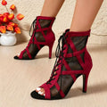 9.5cm Bachata Salsa Dance Shoes Toe Ballroom Jazz Performance Practice Teaching Dancing Boots