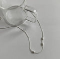 VIANRLA Minimal Every Day Necklace 925 Sterling Silver Snake Bone Chain Beaded Necklace