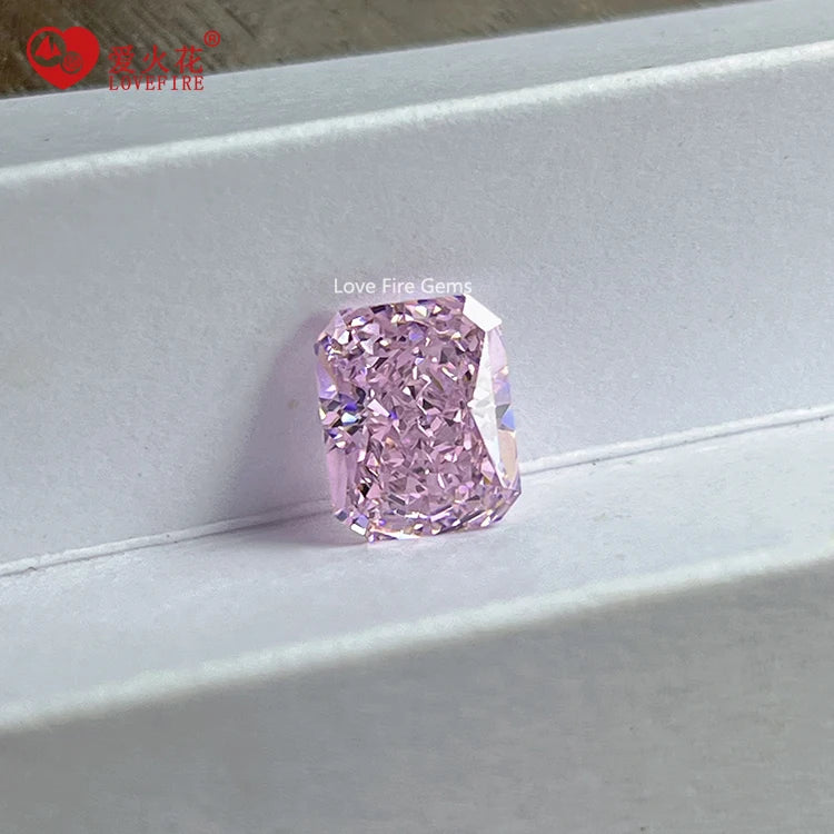 Ready Stock 5a+ Top Grade Loose Synthetic Cz Light pink Zircon Stone Radiant Octagon Crushed Ice Cut Cz MegaBDM