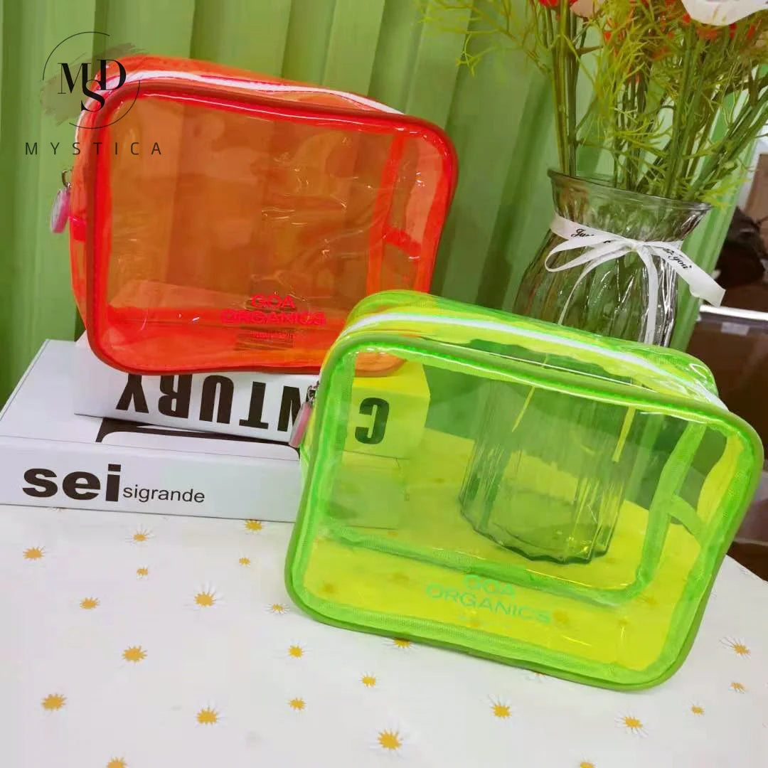 Small Custom Logo Water Proof Clear PVC Transparent Makeup Cosmetic Bag