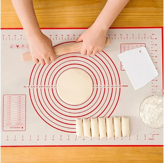 AOKE 24'' X 16'' Food Grade Non-Slip Silicone Rectangle Baking Mat Oven Liner Pastry Rolling Tool Eco-Friendly Custom Logo MegaBDM