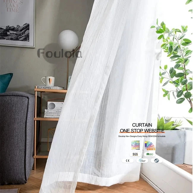 Ready Stock All Our Products Factory Supply Bamboo Style Sheer Voile Curtain Net Material MegaBDM