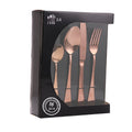 New Design Western Style 16-Piece Stainless Steel 18/0 Metal Cutlery Set Low MOQ Restaurant Rose Gold Tableware Flatware Box