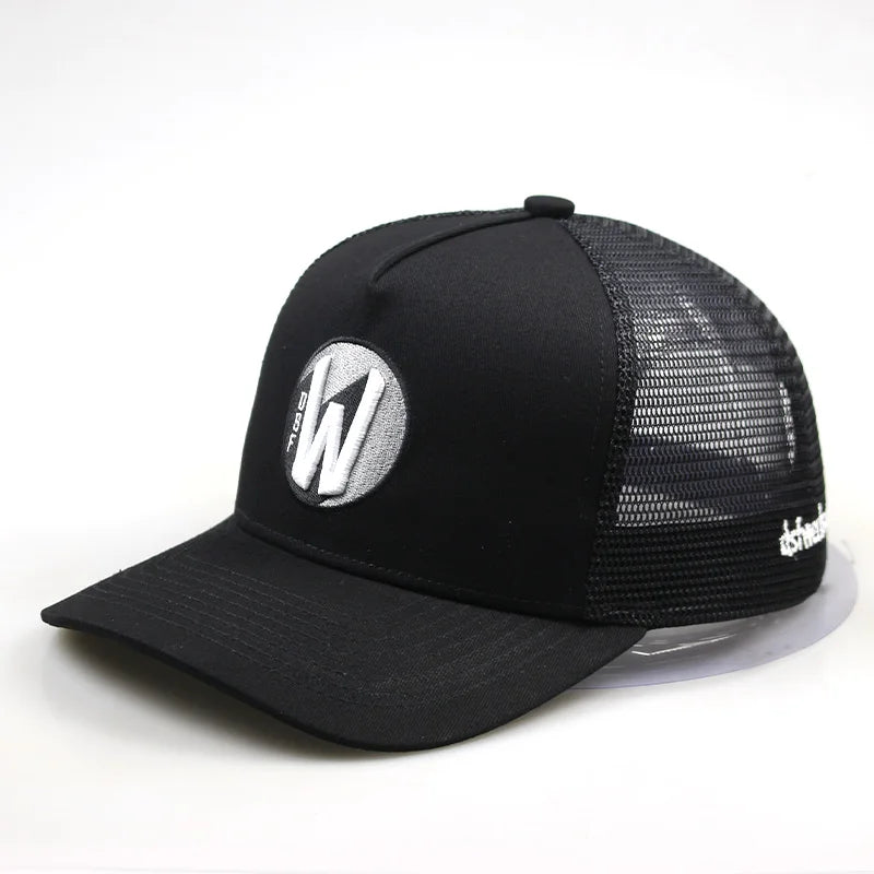 2025 New Fashion Custom Richardson 112 Mesh Trucker Hat 5 Panel 3D Embroidered Short Bill Hat Baseball Cap Adjustable Cool Feel