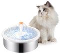 2.2L Round Smart Cat Water Fountain Eco-Friendly Stocked Custom 304 Stainless Steel Automatic Dispenser Replaceable Filtration