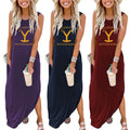 2025 Wholesale Loose Yellowstone Dutton Ranch Print Summer Dresses for Women Vintage Western Vestidos Longos Pockets 2 Pcs