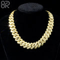 Wholesale Price 18mm Moissanite Cuban Chain Fancy Jewelry Round Brilliant Cut Diamond Gold Plated 925 Silver Cuban Link Necklace