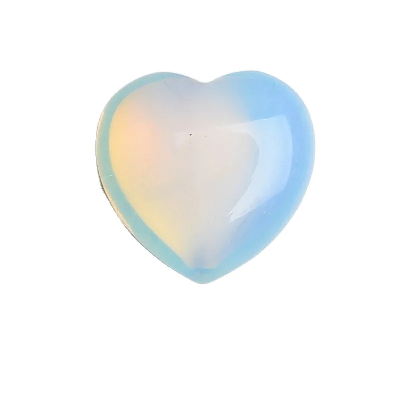 HZ Best Quality Hot Sale Natural Opalite Heart Gemstone Opalite Crystal White Opalite Gemstone Pocket Stone Healing