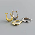 Wholesale Fashion 925 Sterling Silver Fashion Plain Big Chic Punk U Shape Gold Plated Hoop Earrings for Women