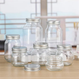 Wholesale Wide Mouth Mason Jars 150ml/250ml/380ml/500ml/750ml/1000ml Glass Canning Jars with Airtight Lids