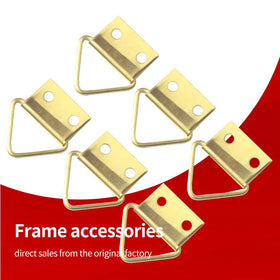 CJ055 TS-K018 Photo Framing Hardware Double Holes Triangle Hanger Golden D Ring Hook Hanger Picture Frame Hooks