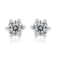 Real Sterling Silver 925 Earrings Natural Stone Moissanite Snowflake Stud Earrings for Women Fashion Trendy Earring Jewelry