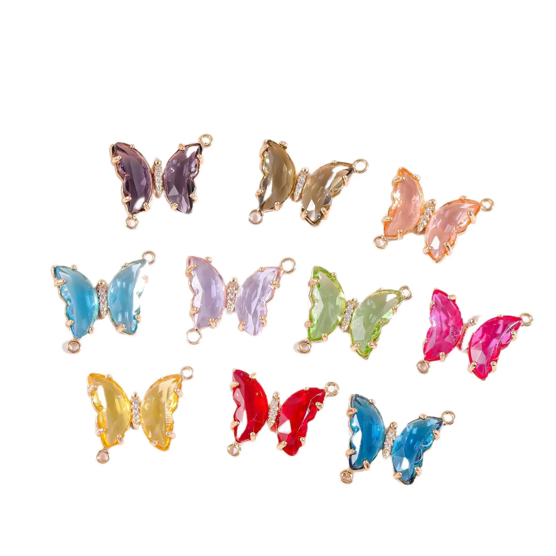 Crystal Rhinestone Connector Butterfly Charm Pendant for DIY Necklace Bracelet Jewelry Making Supplies