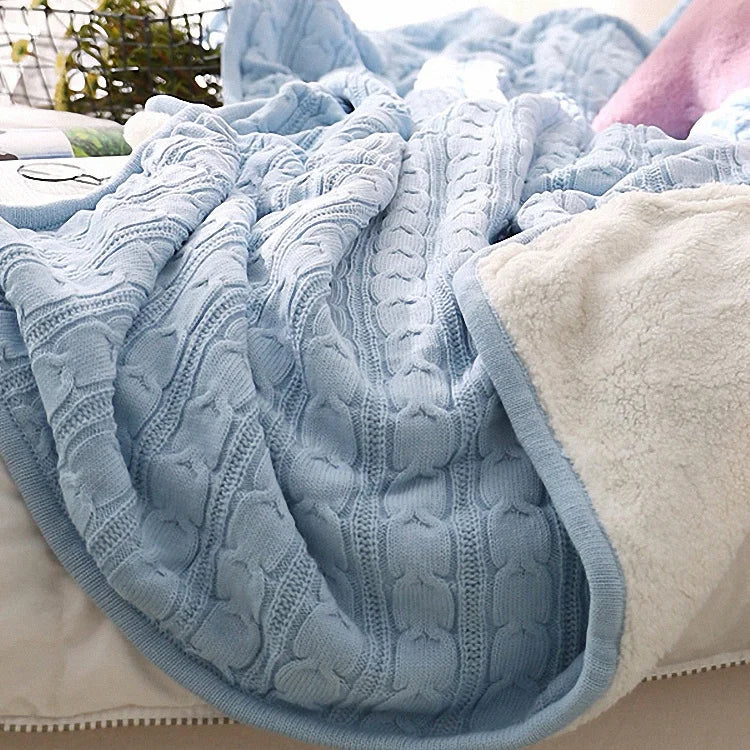 Wholesale Eco-Friendly Jacquard Winter Heavy Faux Rabbit Fur Knit Blanket Fluffy & Skin-Friendly Customizable Colors & Designs