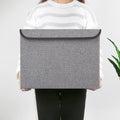 Larger Storage Cubes 4-Pack 33 Quart Linen Fabric Foldable Collapsible Storage Cube Bin Organizer Basket with Lid