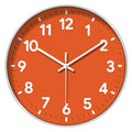 12-Inch Simple Orange-Red 3D Stereo Digital Bump Design Quartz Needle Wall Clock Quiet Battery Powered for Quiet Living Room