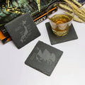 Bulk Natural Black Stone Slate Placemats and Coasters with Laser Engraving