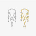 FUAMAY Geometric Earring Drops Statement Trendy Jewelry Zircon 925 Sterling Silver Tassel Earrings
