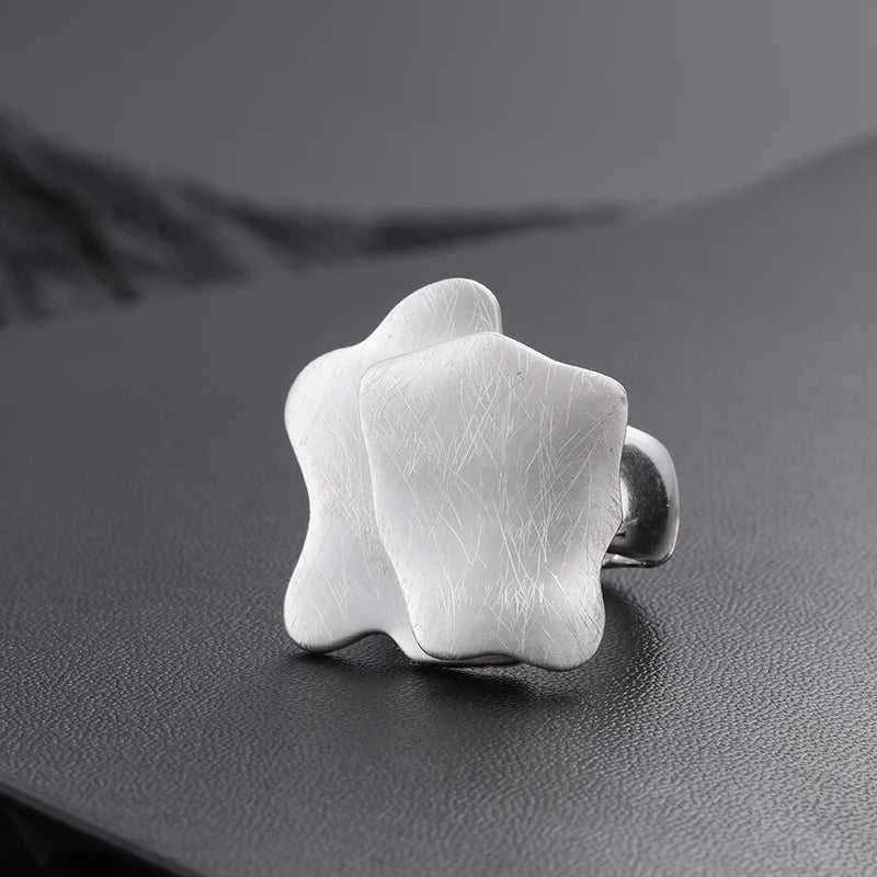 TongLing Brushed Surface Girl Finger Rings Irregular Geometric Chunky Minimalist Rings for Wholesale