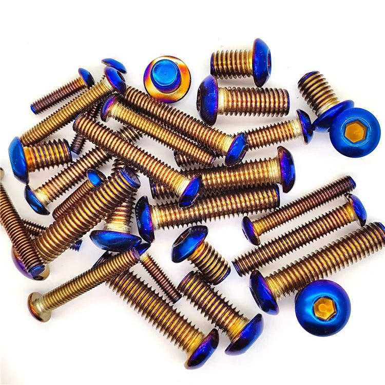Custom Fastener Motorcycle Torx Hex Head Anodized Titanium Socket Screw