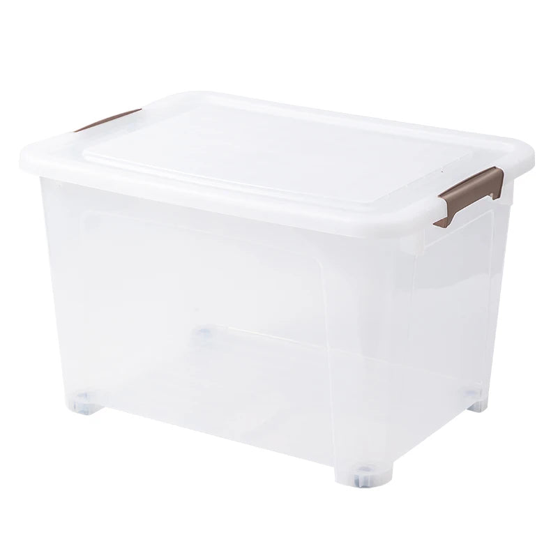 Modern Design Durable Transparent PP Plastic Storage Box Organizer with Buckle & Lids for Household Storage of Toys & Books