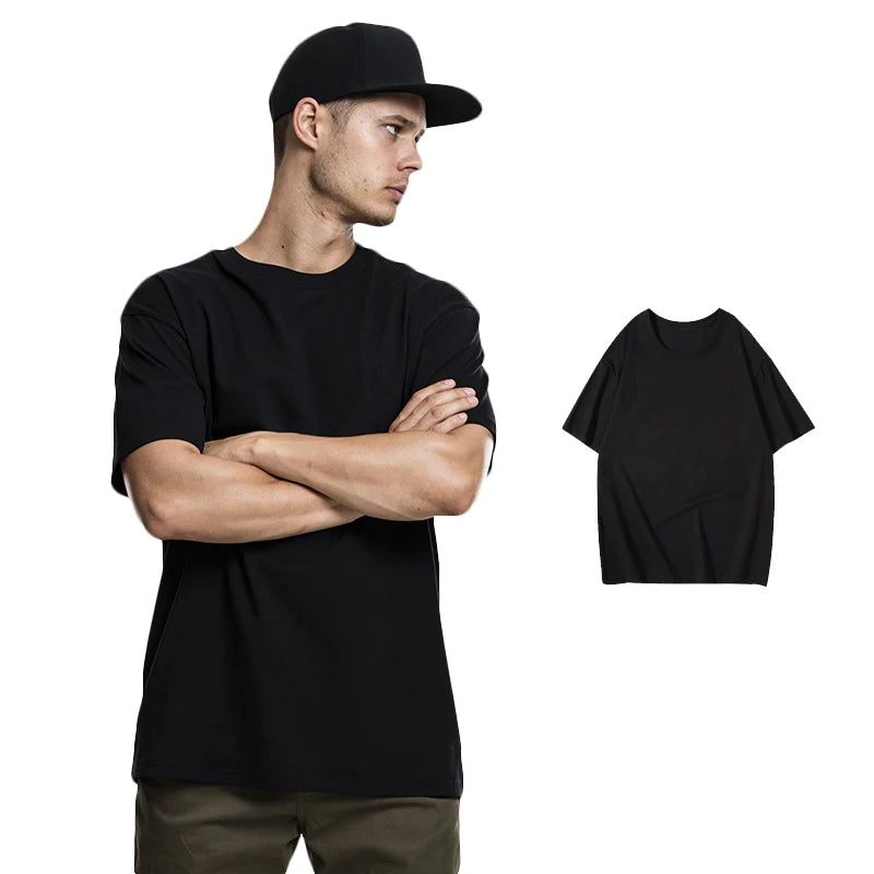 220gsm Men T-shirt Heavy Cotton T-shirt Men's Cotton Unisex Cotton T-shirt Customized Logos