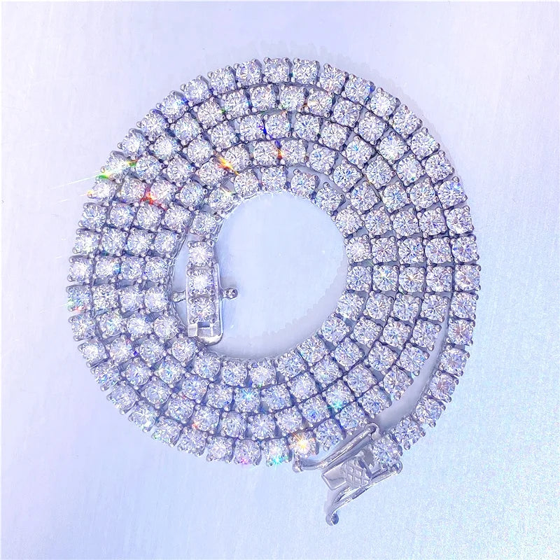 Custom Pass Diamond Tester 3mm 4mm Luxury Diamond Moissanite Vvs Tennis Chain