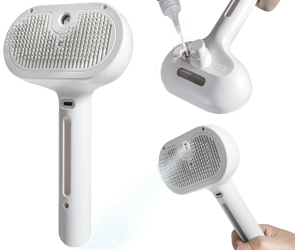 Rechargeable Anti-Static Self-Cleaning Floating Hair Comb ABS Material Pet Supplies Cat Dog Grooming Steamy Brush Hair Removal