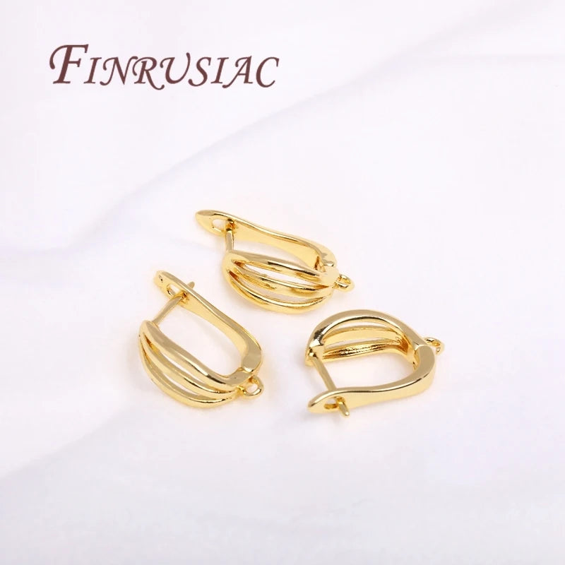 18K Gold Plated Earwires Fasteners Earrings Hooks-Multi-Style DIY Jewelry Making Supplies Earring Hook Clasp