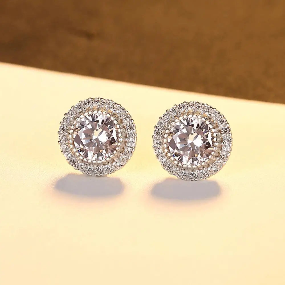 CZCITY Simple Style Zircon Stud Earring Wedding Earrings for Women 925 Sterling Silver Jewelry 2026