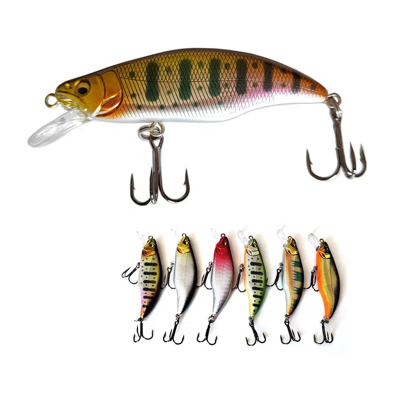 MISTER LURE 4g 8g Wholesale with Hooks Fishing Bait Hard ABS Plastic Deep Diving Minnow Fishing Lure