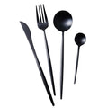 Hot Sale Flatware Set Matt Polishing Black Stainless Steel Cutlery Set 18/10 Stainless Steel